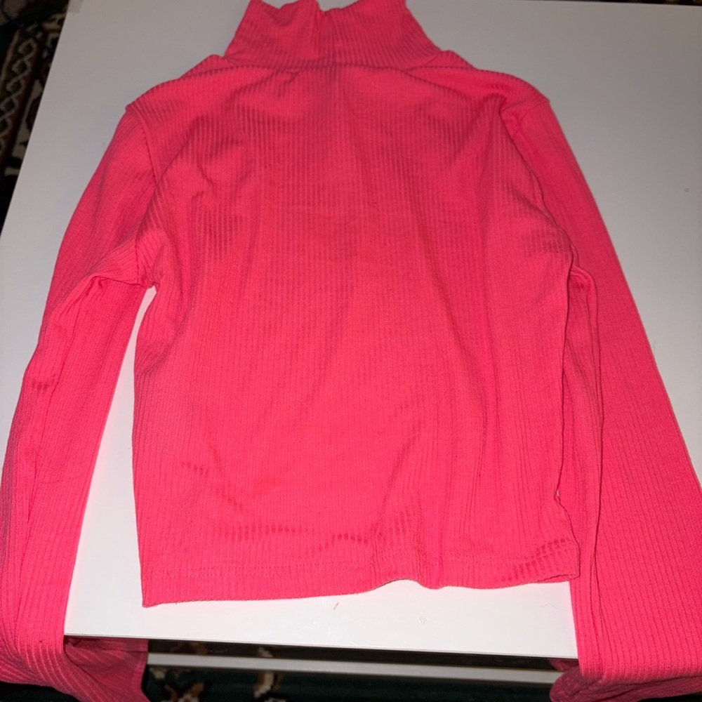 Bright Pink Turtleneck Sweater